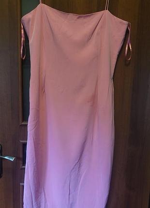 Розовое платье миди,стильное, ежедневное