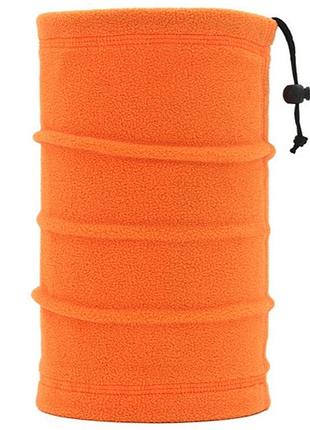 Флисовый бафф бандана-трансформер универсальный оранжевый со стяжкой (c008)