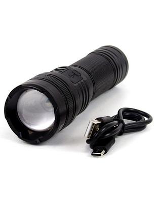 Перезаряджуваний телескопічний ручний ліхтарик superfire l16-x з потужністю 7 вт