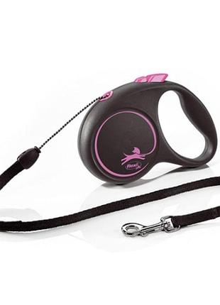 Рулетка для собак flexi design xs 8 кг 3 м розовый