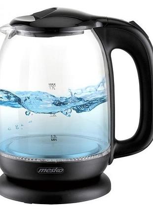 Электрочайник стеклянный 1.7 л mesko ms 1302b black