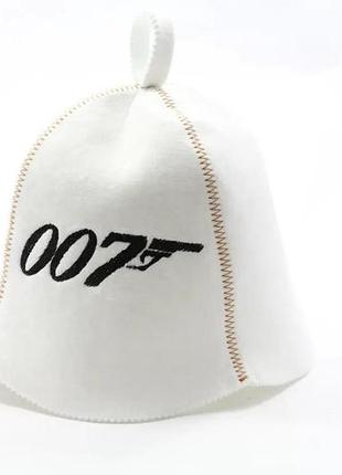 Банная шапка luxyart "агент 007" one size белый (la-917)