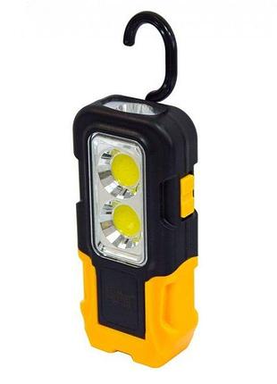 Ліхтар світлодіодний кемпінговий panther pt-1915, 2сів 5 w, 1cob 1 w з магнітом на батарейках ааа жовтий