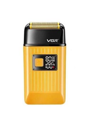Электробритва-шейвер с дисплеем аккумуляторная сеточная vgr v-357 желтая