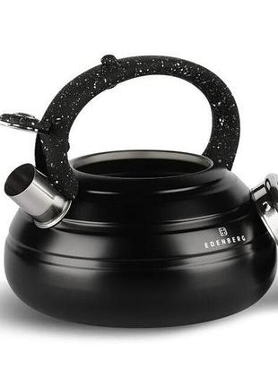Чайник со свистком edenberg 3 л черный eb-8841