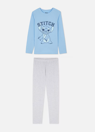Брендовая пижама для девочки из хлопкового трикотажа с принтом disney lilo &amp; stitch