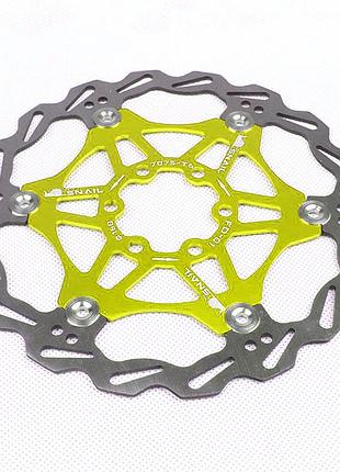 Диск ротор тормозной из стали лучшего рассеивания тепла feel fit 160 мм желтый