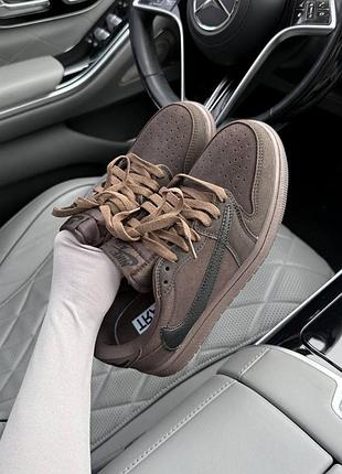 Кроссовки air jordan x travis scott velvet brown and dark mocha