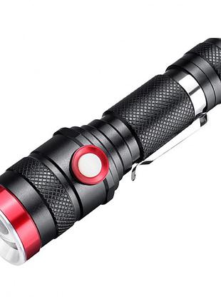 Тактический ручной фонарик x-balog bl-736 t6 usb black (3_03042)