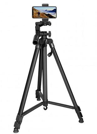 Штатив для камери та телефона tripod 380a 0.5 м -1.35 м чорний