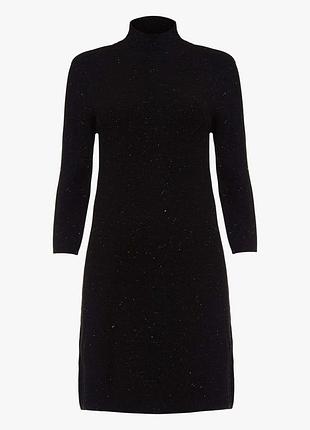 Короткое теплое платье туника с воротником блестками и рукавами 3/4 от бренда phase eight