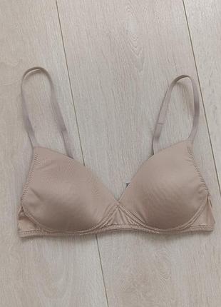 Бюстгальтер базовый бежевый бюст без косточек лиф m&amp;s 32a 70a 70aa 65b