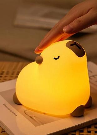 Силиконовый беспроводной ночник «капибара»