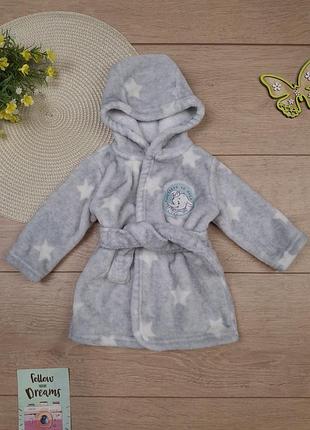 Детский плюшевый халат 0-3 мес george disney дамбо махровый халатик с капюшоном для новорожденного мальчика новорожденной девочки дисней