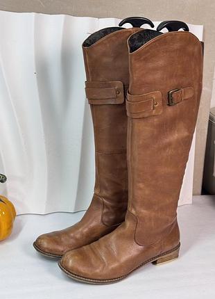 Високі шкіряні чоботи ковбої на флісі 40р