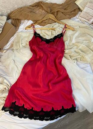 Шелковая комбинация ночная рубашка пеньюар ночнушка комбинация