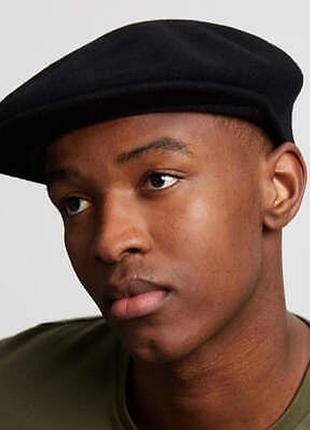 Унісекс вовна шерсть берет картуз кепка kangol wool black flat cap