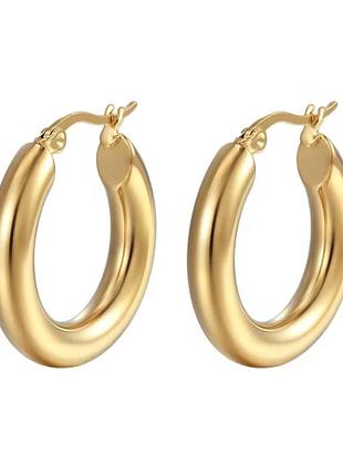 Серьги-кольца из нержавеющей стали.