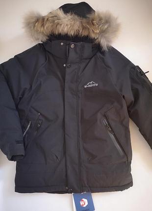 Зимняя теплая куртка, черная