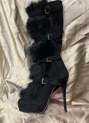 Сапоги женские натуральный замш, зимние 37