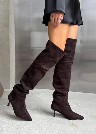 Ботфорти натуральний велюр