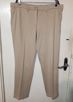 Элегантные супер-стрейч трикотажные зауженные песочные брюки мега батал bonprix нитевичка