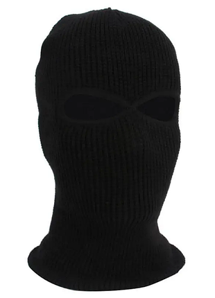 Балаклава маска шапка&nbsp;ветрозащитная для верховой езды на мотоцикле, двойная вязка, черная, 1 шт