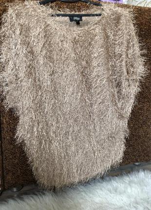 Кофта свитер нарядный с паетками травка2 фото