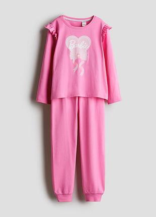 2-4 р 98 - 104 см h&amp;m новый фирменный трикотажный комплект пижамный костюм пижама барби barbie