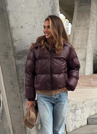 Дутый пуфер пуховик