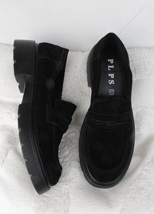 Кожаные, натуральные замшевые туфли, лоферы 40 размера