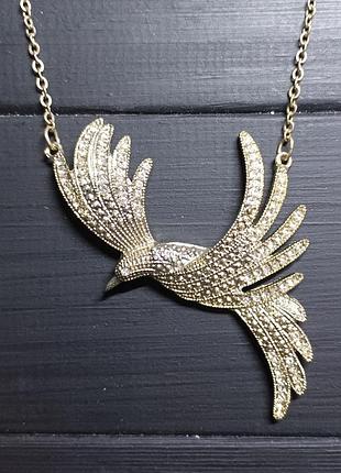 Колье птица на цепочке