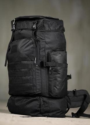 Рюкзак тактический 70 л водонепроницаемый черный пп8252(21 - 00)