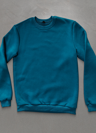 Свитшот классический, петроль, турецкая трехнить на флисе. опт