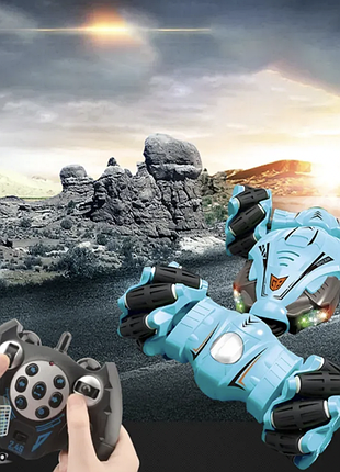 Машинка-оборотень stunt car yl-51, управление рукой, управление жестами и обычным пультом синий