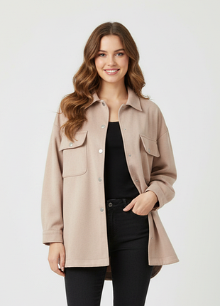 1+1=3! пудрова куртка сорочка під м'яку замшу f&f