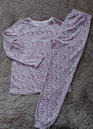 Пижама велюровая леопардовая 9-10р 134-140р