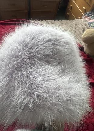 Шапка хутро мех світлий бузок, лаванда