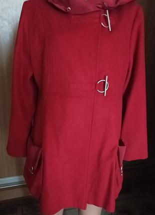 Красивое шерстяное пальто, большой размер