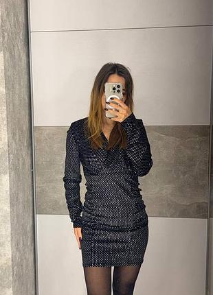 Платье черная бархат