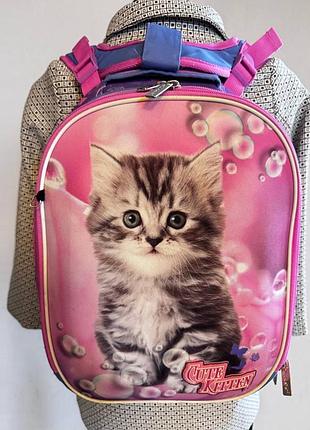Рюкзак шкільний дитячий ортопедичний каркасний cute kitten ergo system
