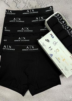 Чоловічий набір трусів 5 шт armani / exchange колір чорний
