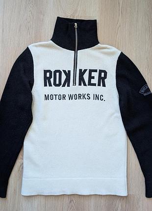 Шерстяной вязаный байкерский мото мирер rokker company чел xl