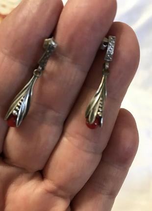 Винтажные мельхиоровые серьги