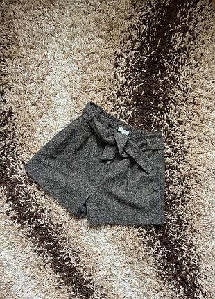 Шерстяні шорти від zara. теплі шорти з високою посадкою