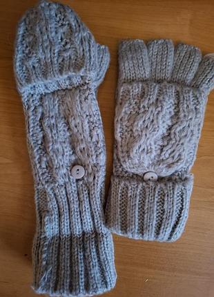 Рукавички мітенки  жіночі "кембрія",сірого кольору. avon