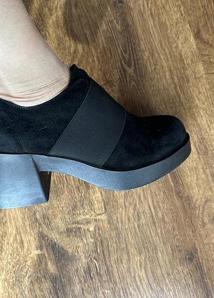 Черевики estro замшеві напівсеревики ботінки туфлі закриті на платформі