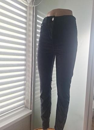 Вельветові чорні брюки,розмір 10