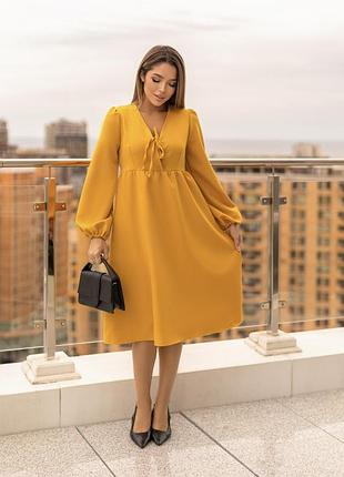 Стильна жіноча сукня-міді вільного крою код 8017