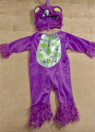 Карнавальний костюм монстра , хелловін 2-4роки ( кігурумі і шапочка)